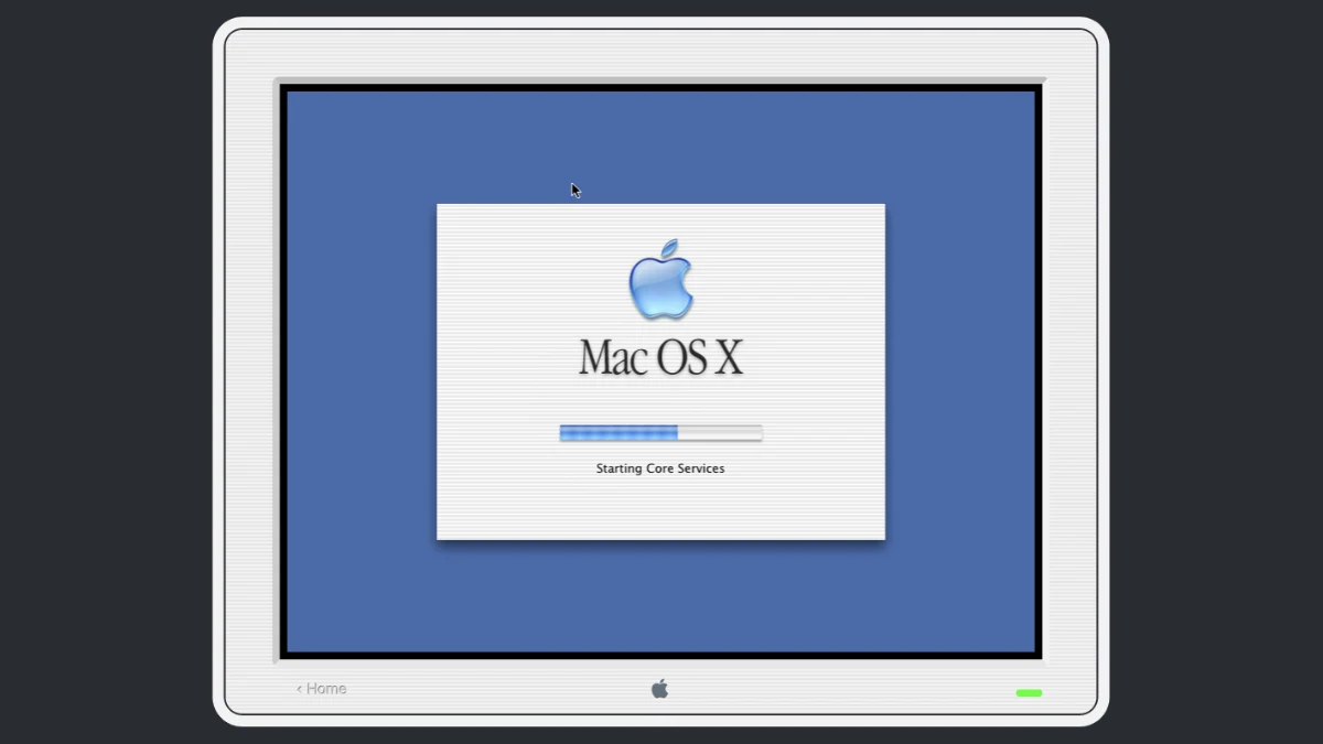 corra o Mac OS X Jaguar 10.2 num navegador web